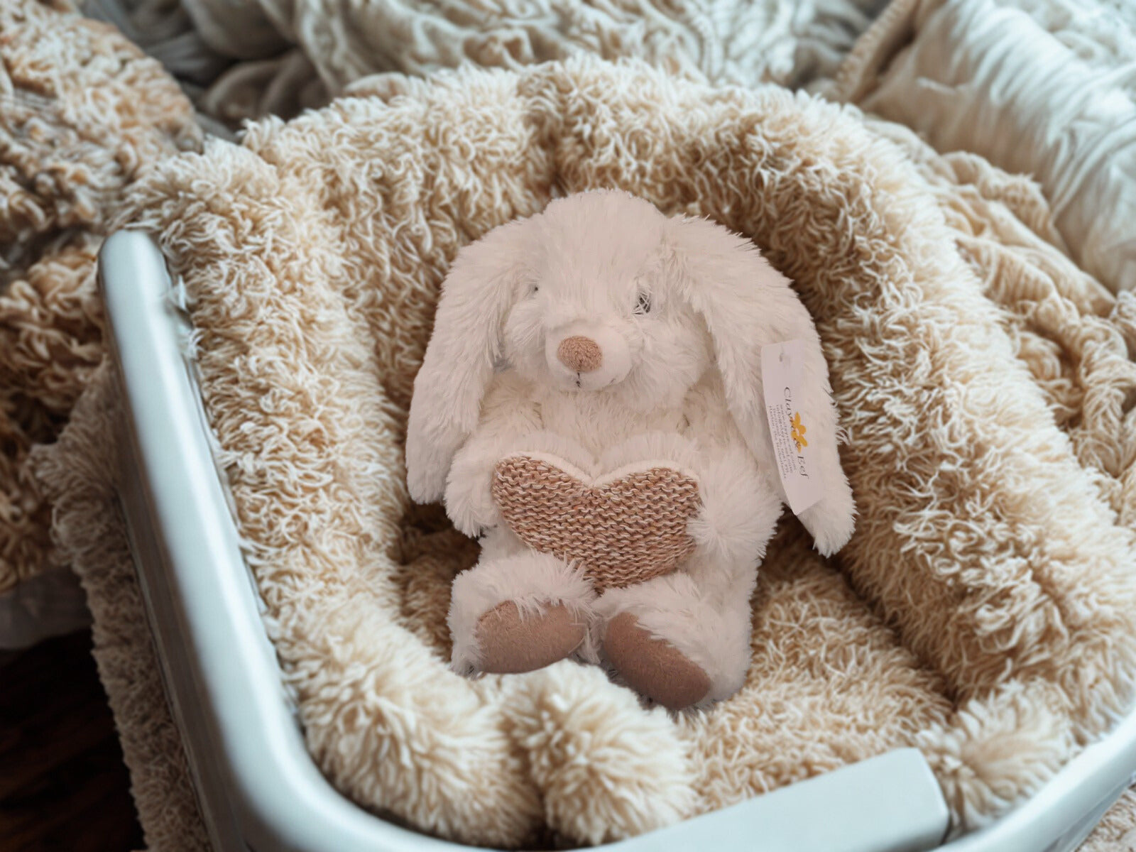 Clayre & Eef Pluche konijn, hoogte 15 cm.