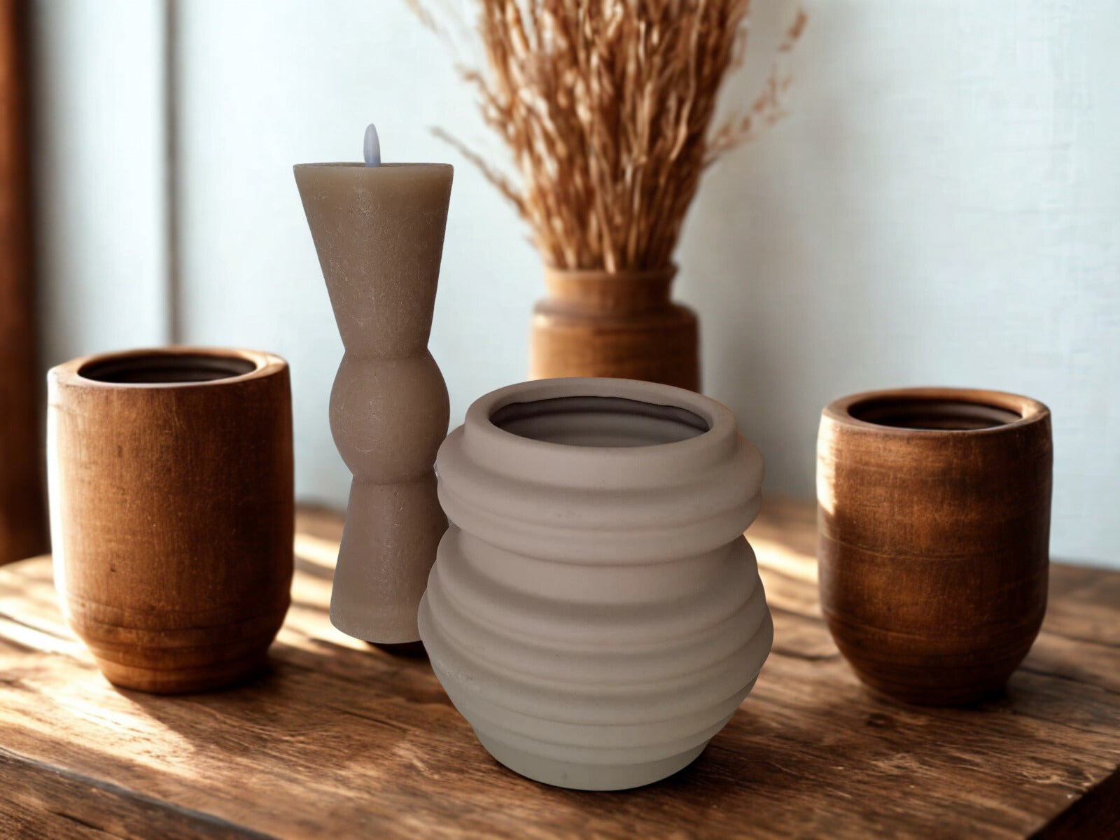 Pot beige, Ø 11 cm, hoogte 11.5 cm