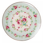 Clayre & Eef | Servies Ontbijtbord blauwgroen, Wit ø 21x2 cm | 6CEDP0128
