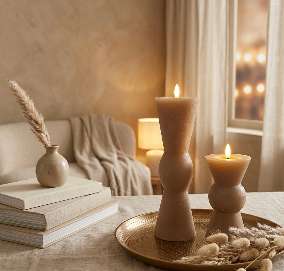 Countryfield Led kaars beige, hoogte 18 cm