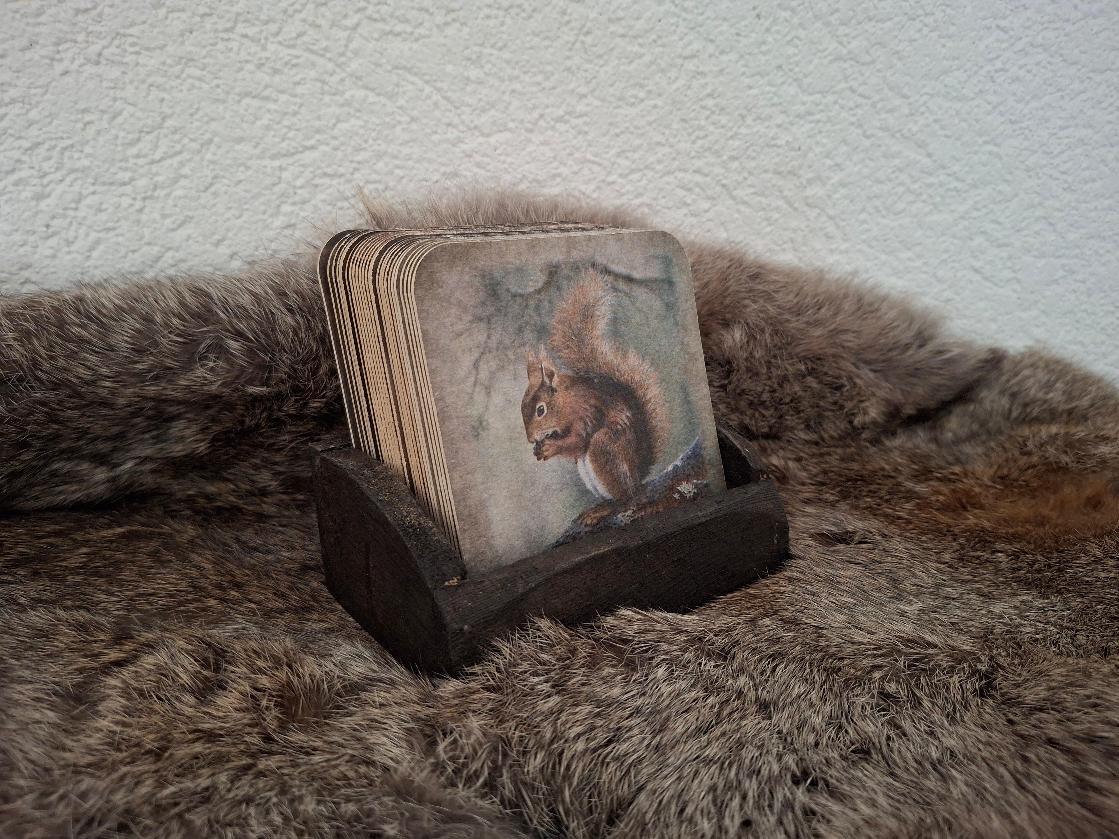 Houten bakje voor onderzetters