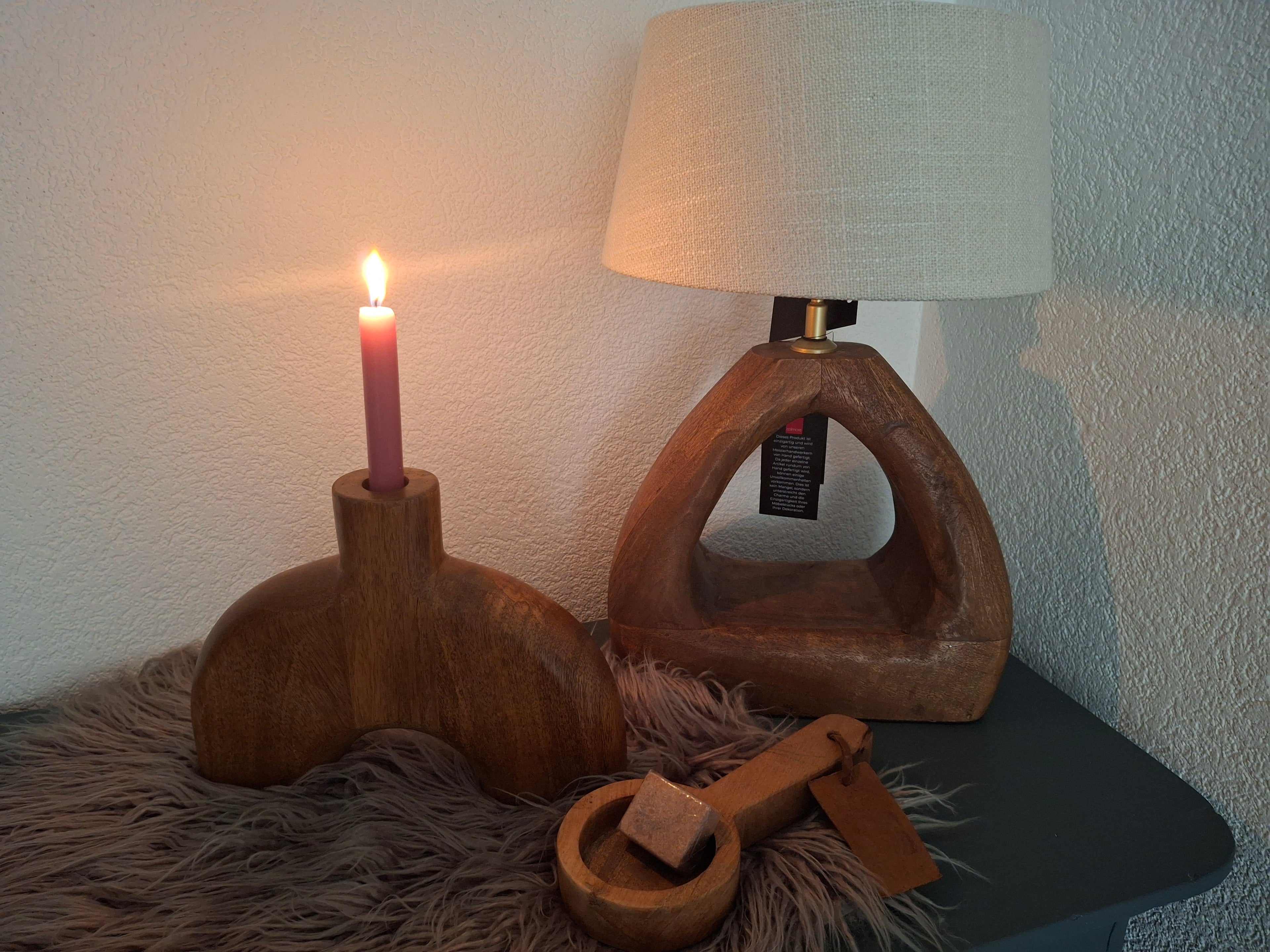 Kandelaar Boog Hout, 21 x 5 x 28 cm