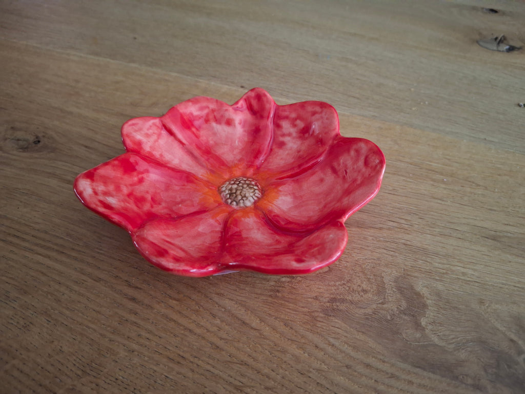 jolipa deco plat bloemen rood
