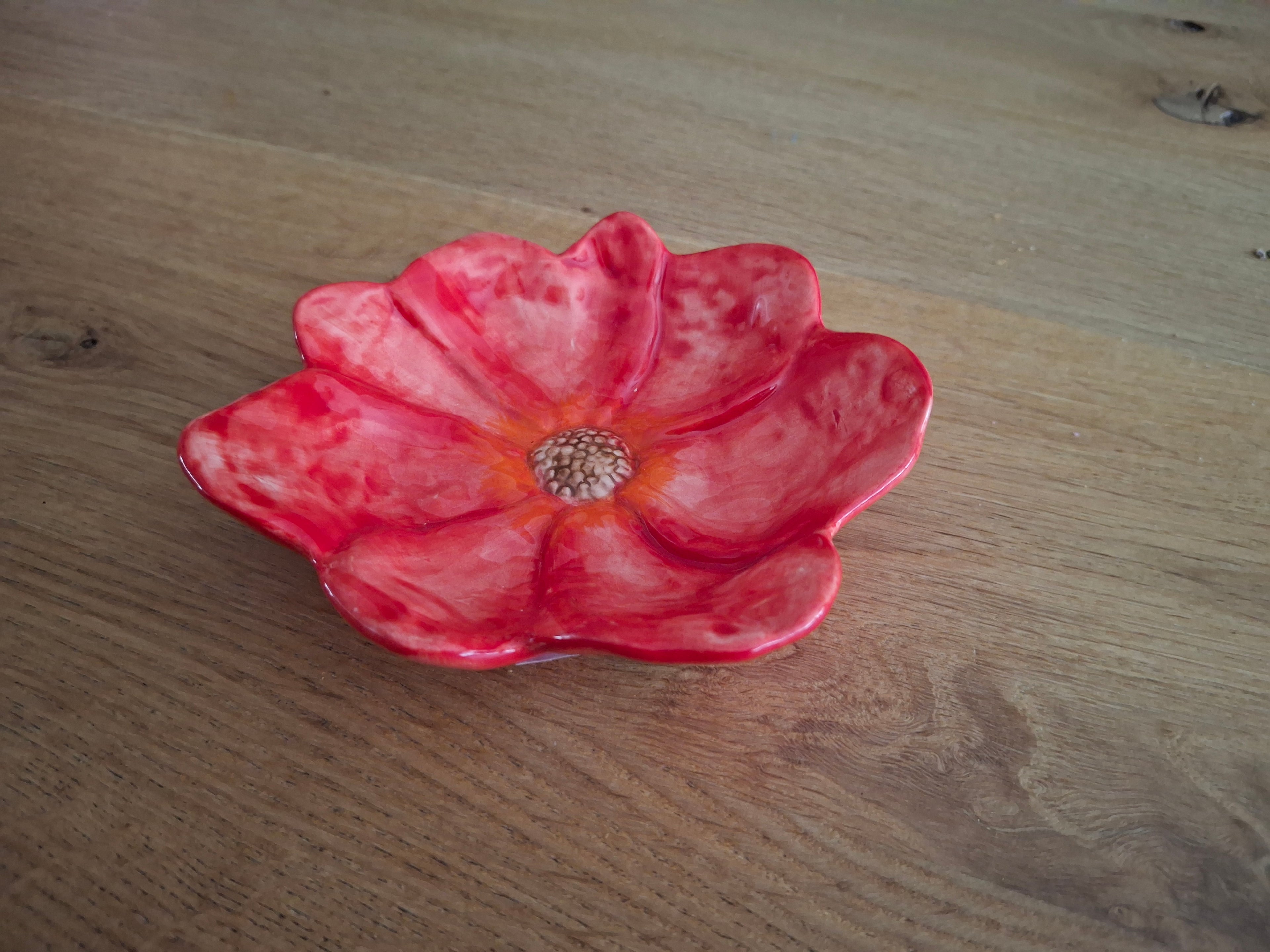 jolipa deco plat bloemen rood