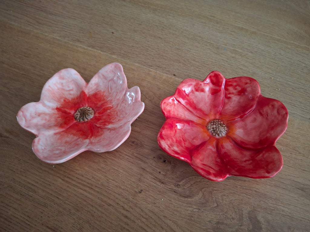 jolipa deco plat bloemen rood
