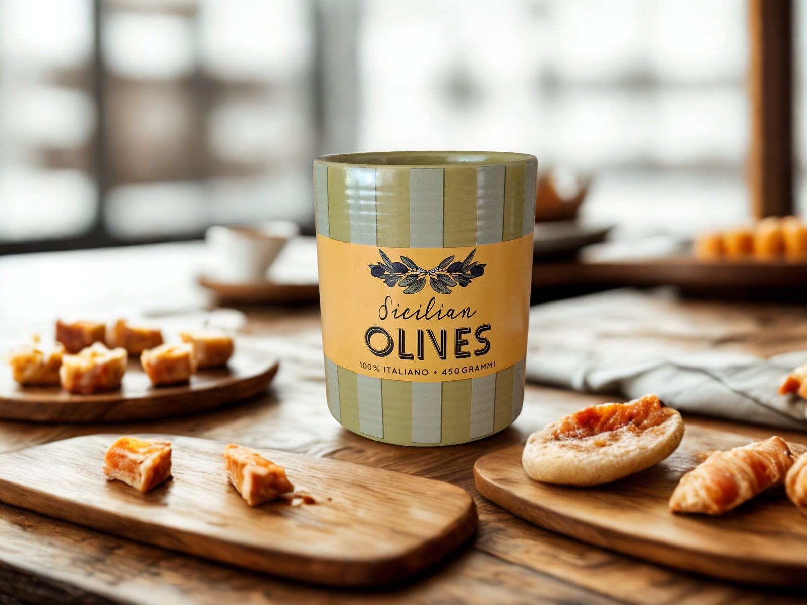 Pot Olives groen Ø 13 cm, 16 cm hoog