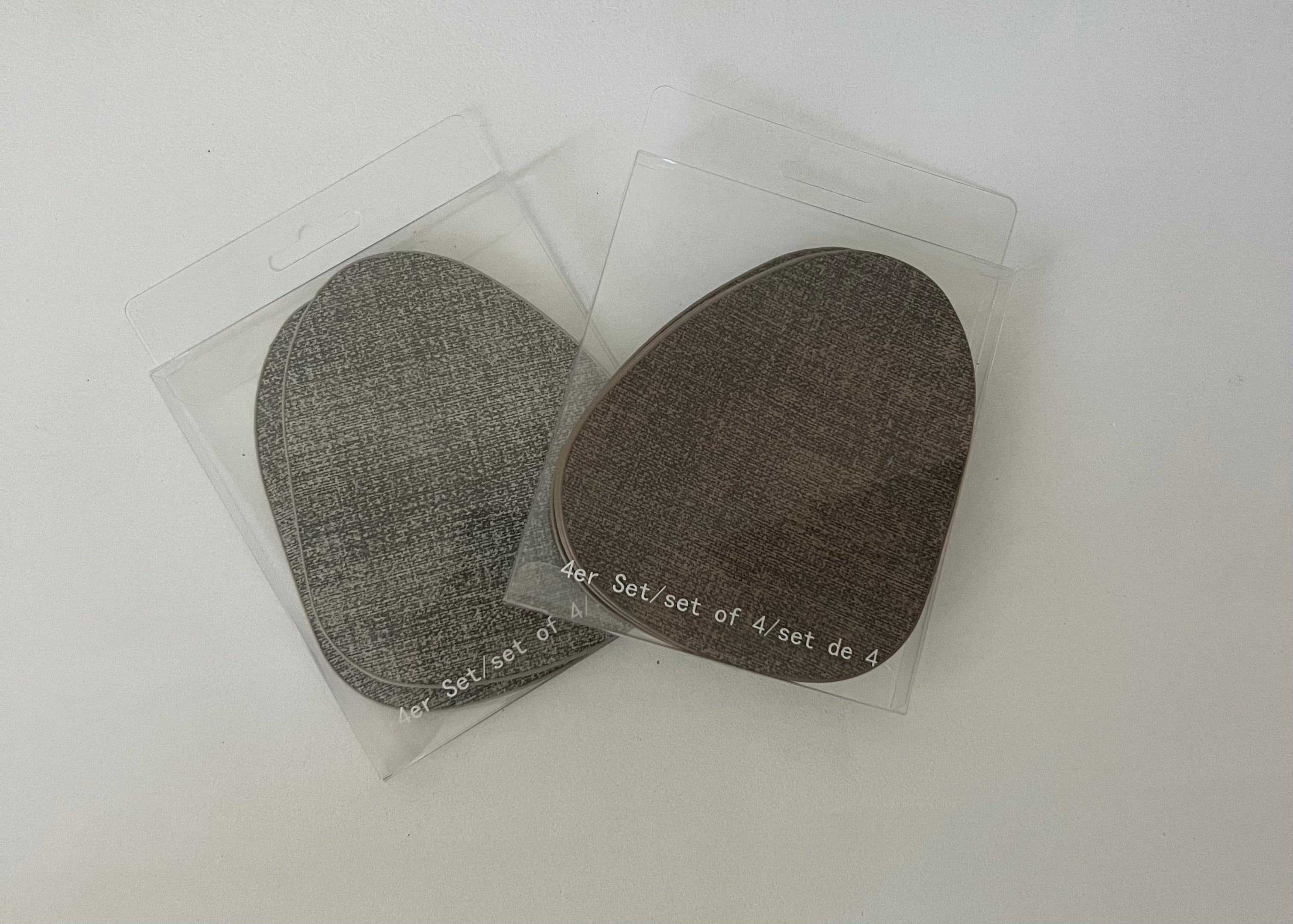 Organic onderzetter grijs, 4 stuks