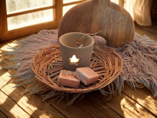 Waxinelichthouder klei groen, Ø 8 cm.