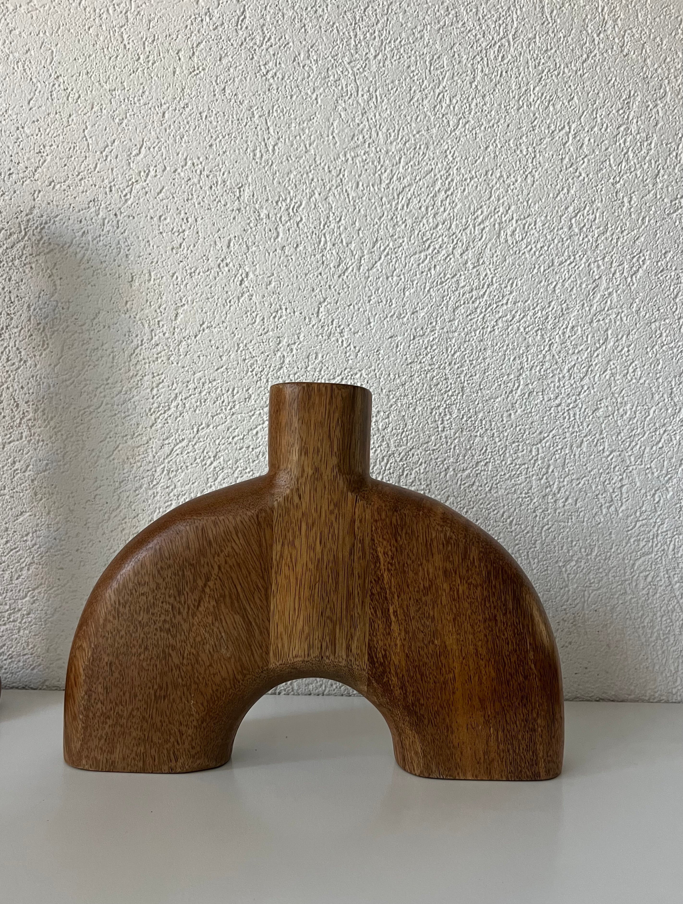 Kandelaar Boog Hout, 21 x 5 x 28 cm