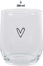Clayre & Eef Waterglas Hart 300 ml Transparant Glas