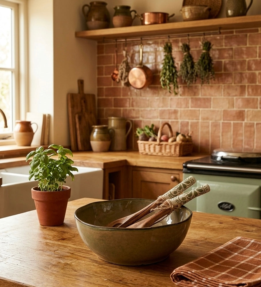 Schaal met slacouvert Lavandoux olijfgroen