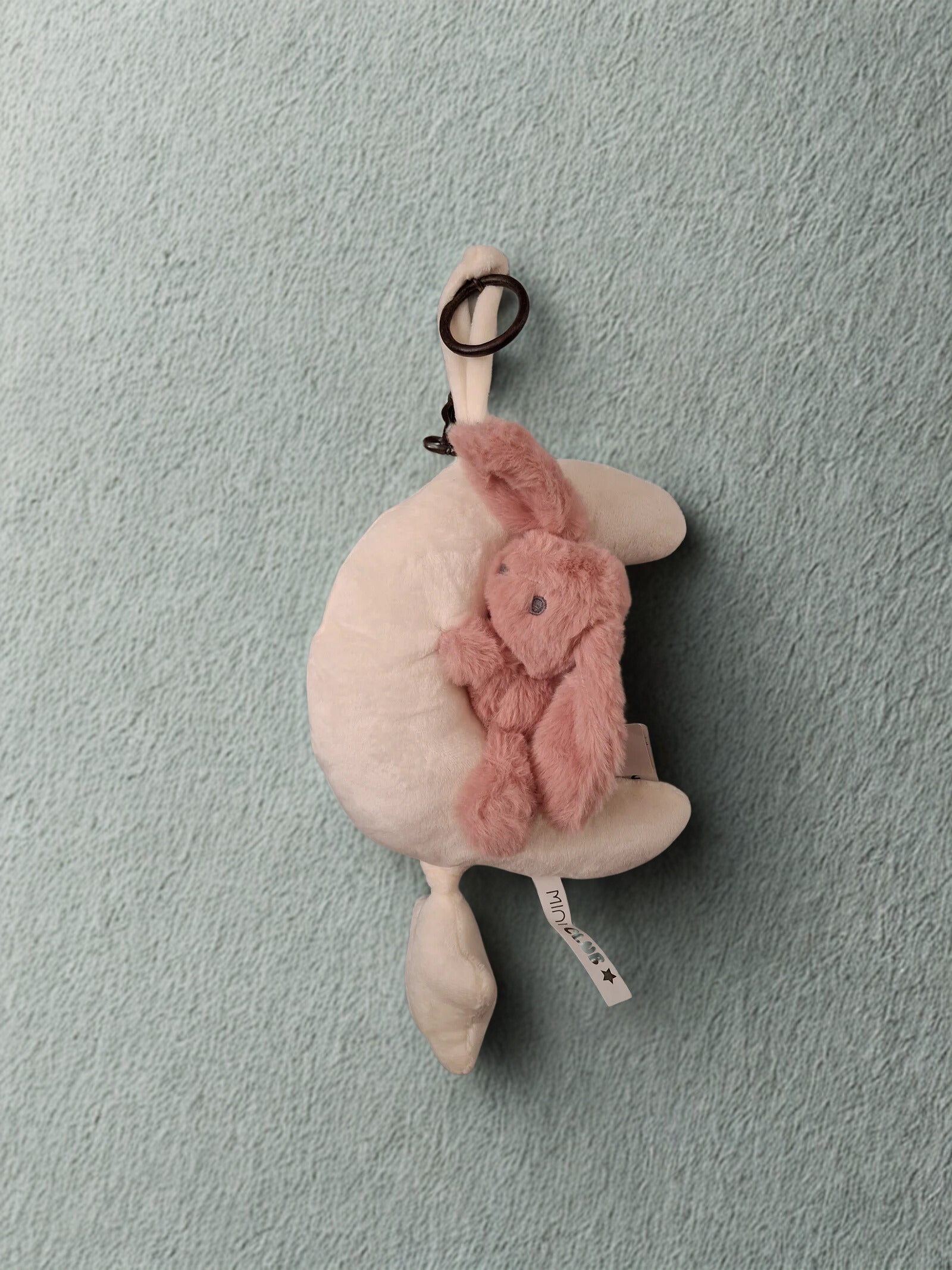 Mini club muziekdoos konijn offwhite / roze, hoogte 35 cm.