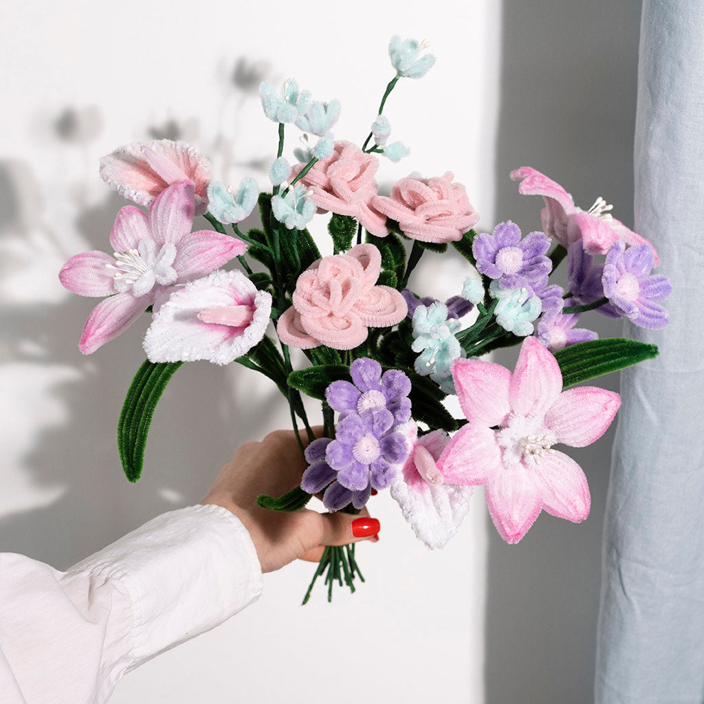 Hobbyset Bloemen van Chenilledraad