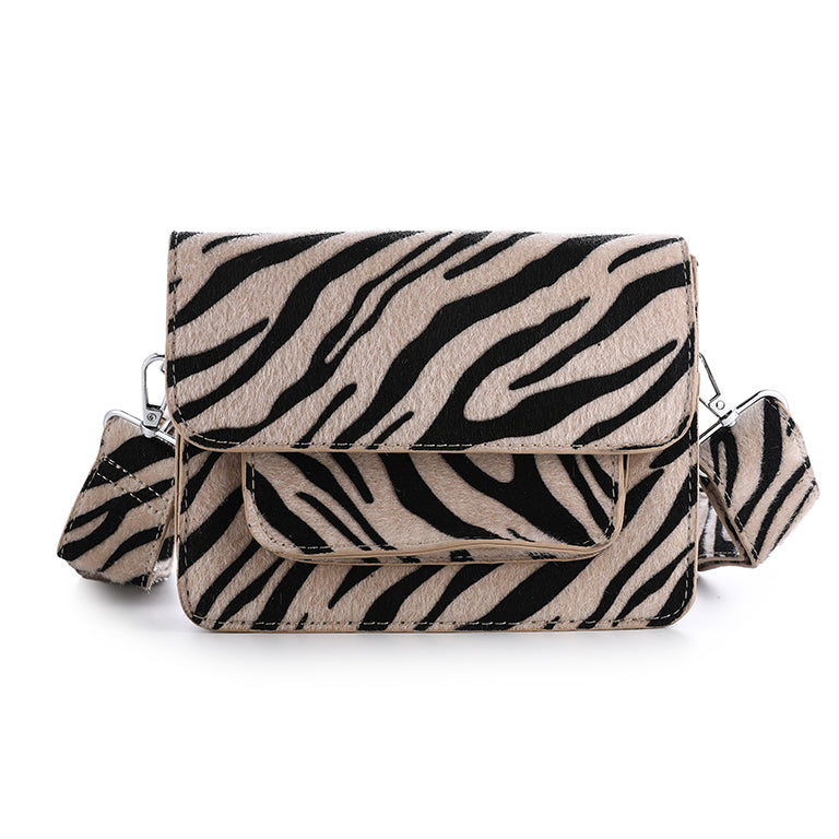 Dierenprint schouder tas - zebra