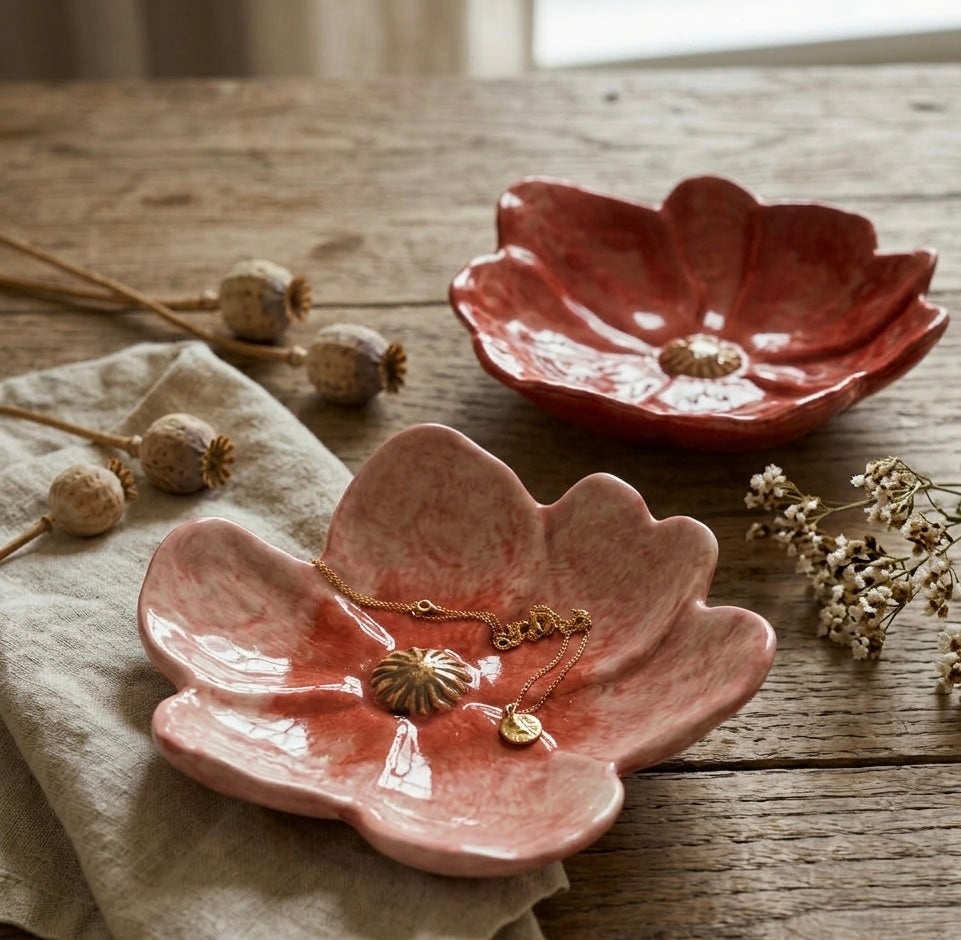 jolipa deco plat bloemen roze