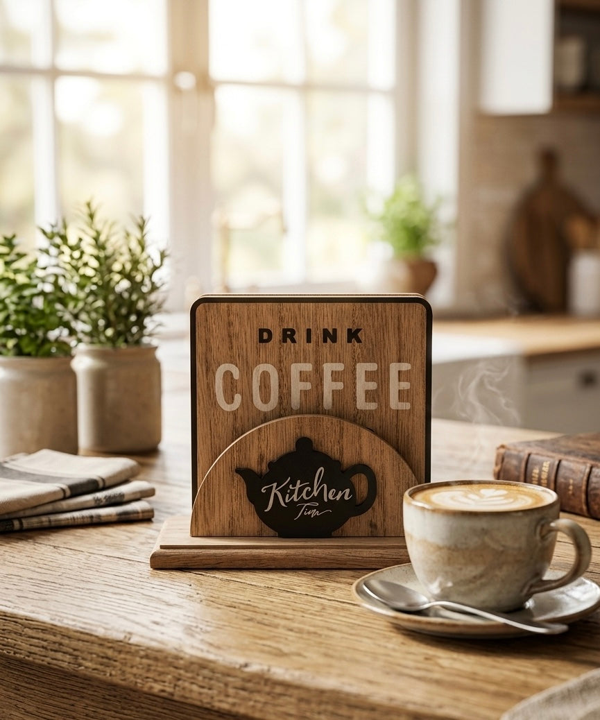 Set onderzetters drink coffee
