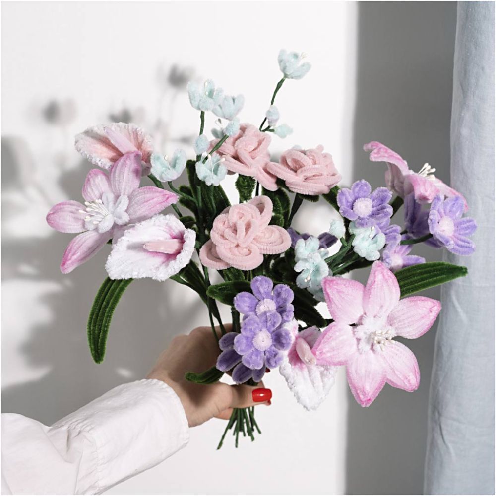 Hobbyset Bloemen van Chenilledraad