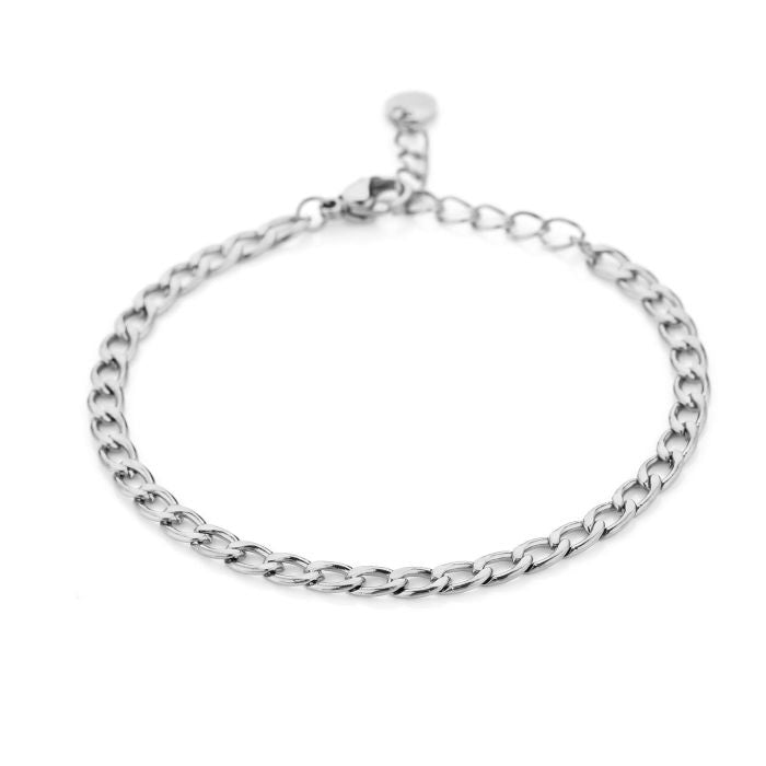 Fijne schakel armband - zilver