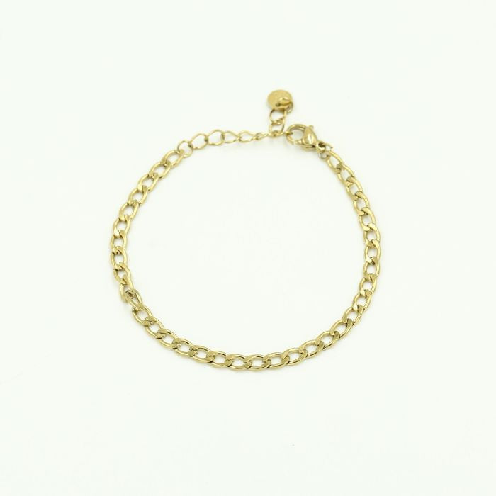 Fijne schakel armband - goud