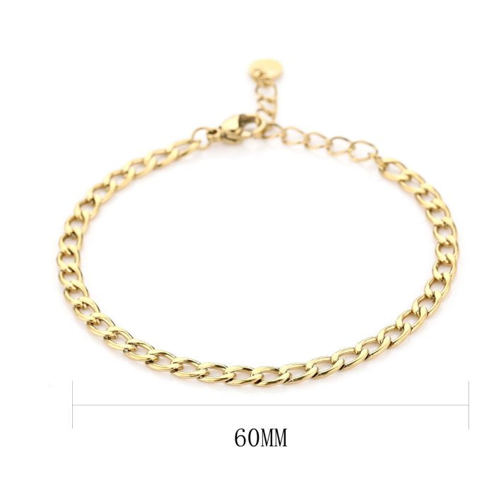 Fijne schakel armband - goud