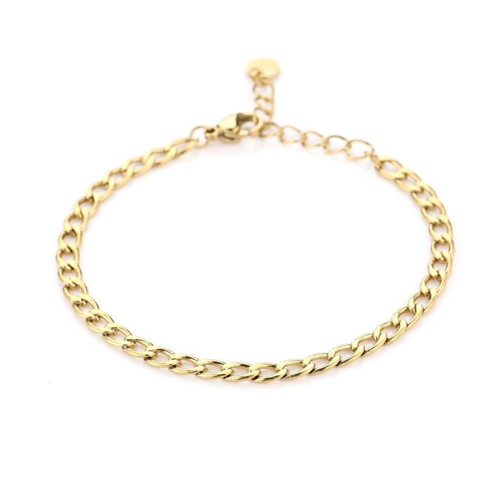 Fijne schakel armband - goud