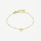 Armband bolletjes schakel met open hartje