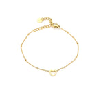 Armband bolletjes schakel met open hartje