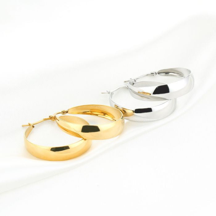 Flat hoops - zilver