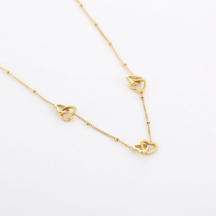 Ketting met hartjes - goud