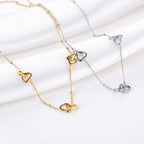 Ketting met hartjes - goud