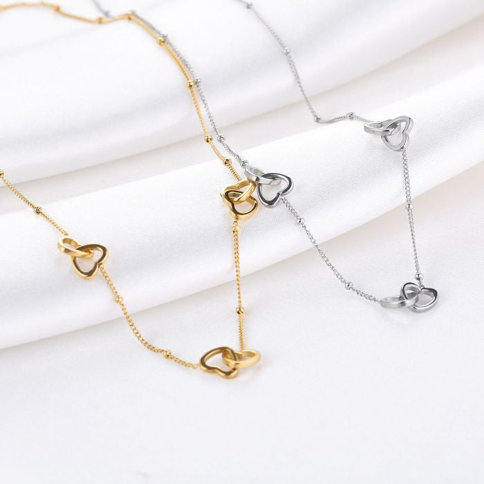 Ketting met hartjes - goud