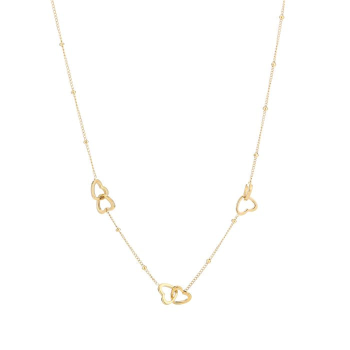Ketting met hartjes - goud