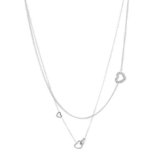 Ketting met hartjes - zilver