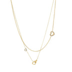 Dubbele ketting met hartjes - goud