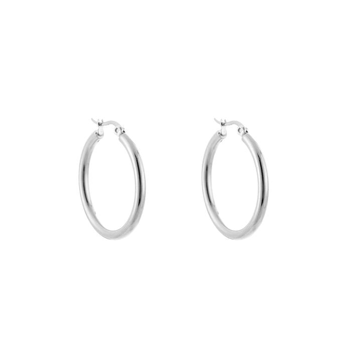 25mm basic hoops - zilver