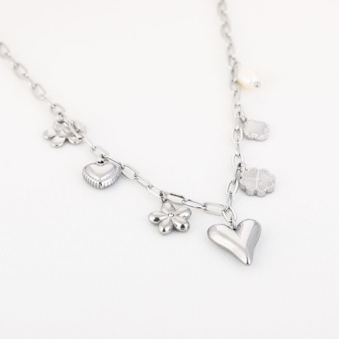 Bedel ketting - charms - zilver