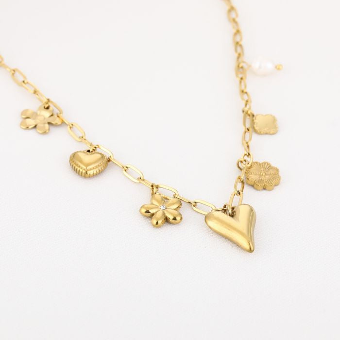 Bedel ketting - charms - goud