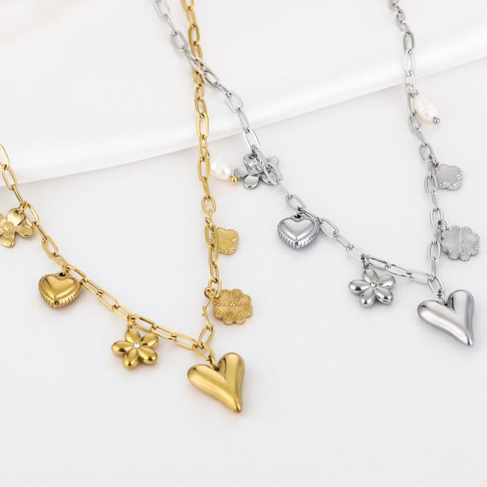 Bedel ketting - charms - zilver