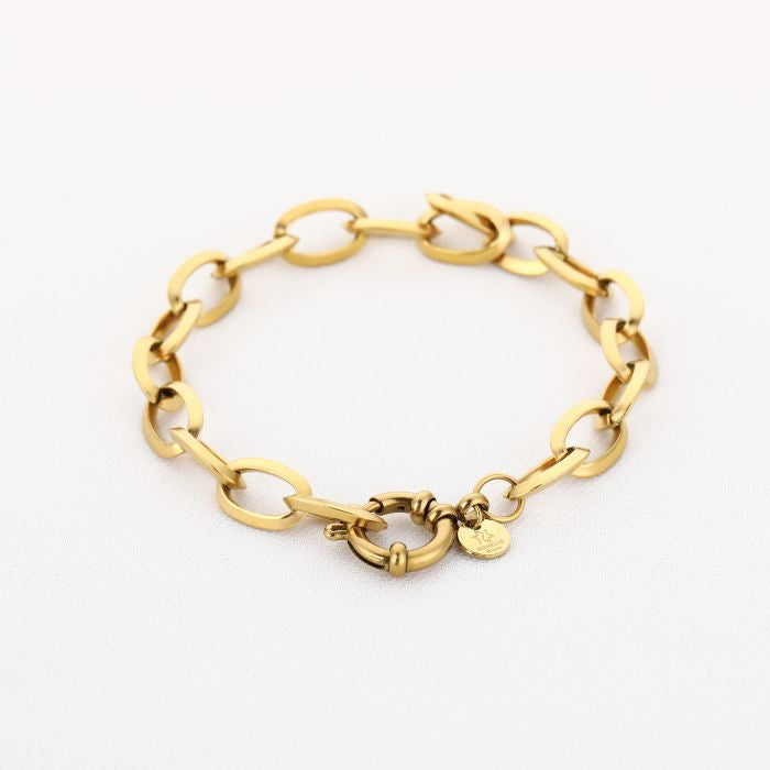Schakel armband met slotje ( goed voor losse bedels ) - goud