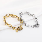 Schakel armband met slotje ( goed voor losse bedels ) - goud