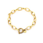 Schakel armband met slotje ( goed voor losse bedels ) - goud