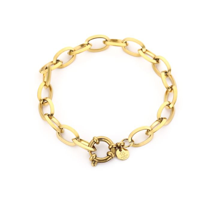 Schakel armband met slotje ( goed voor losse bedels ) - goud