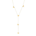 Y ketting met hartjes - goud