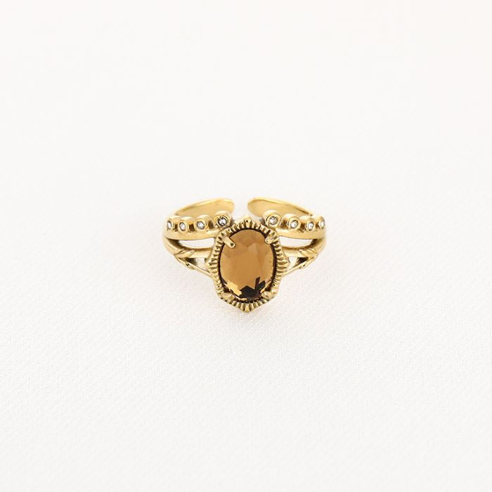 Chique zirkonia ring - brown