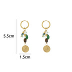 Bedels oorbellen - green