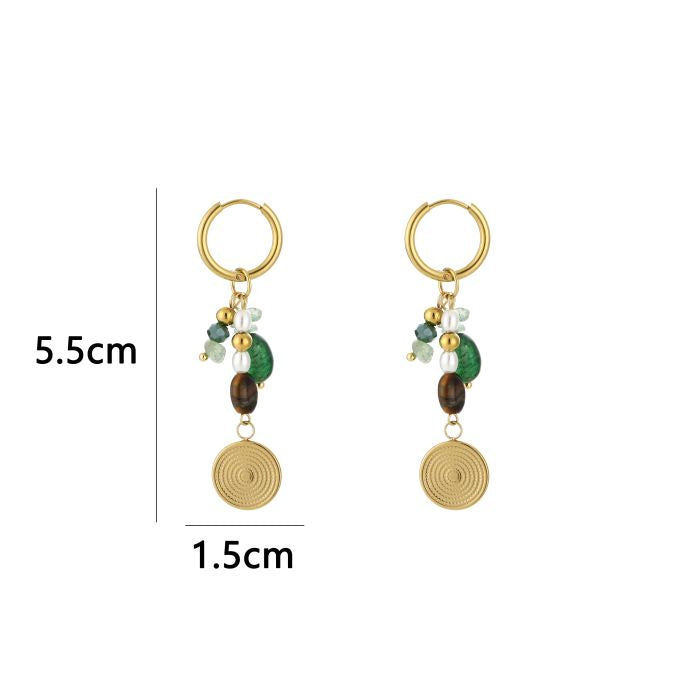 Bedels oorbellen - green