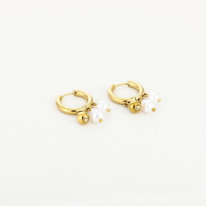 Parels oorbellen bedels - goud