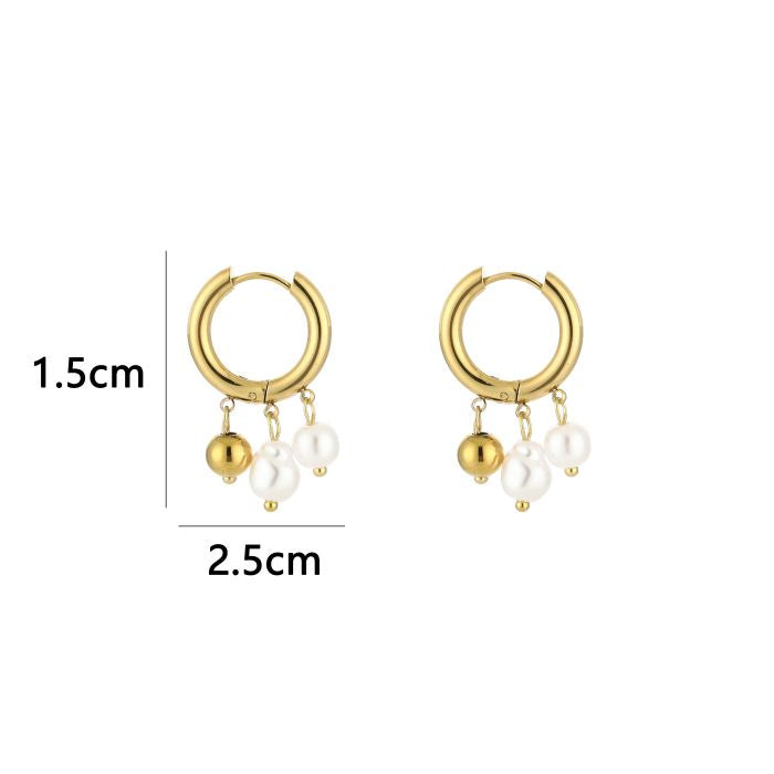 Parels oorbellen bedels - goud