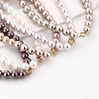 12mm parel ketting - white