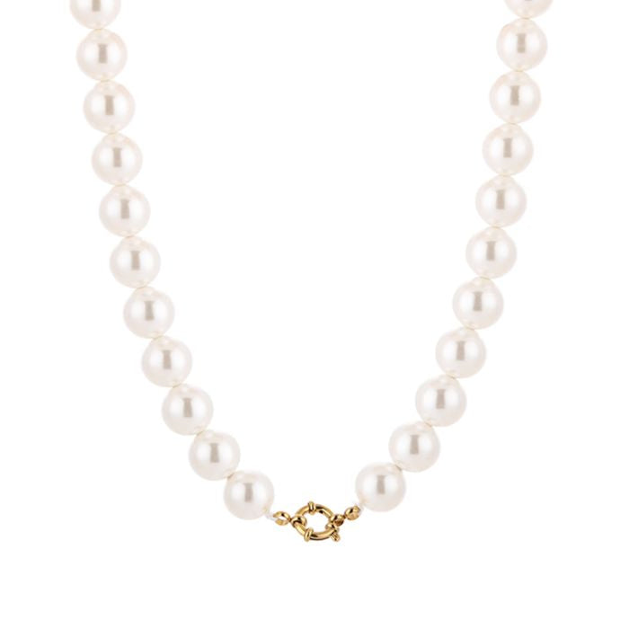 12mm parel ketting - white